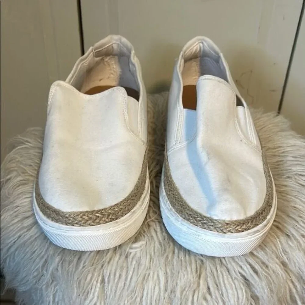 Torrid White Espadrilles with Jute Trim and Canvas Upper size 10 ww